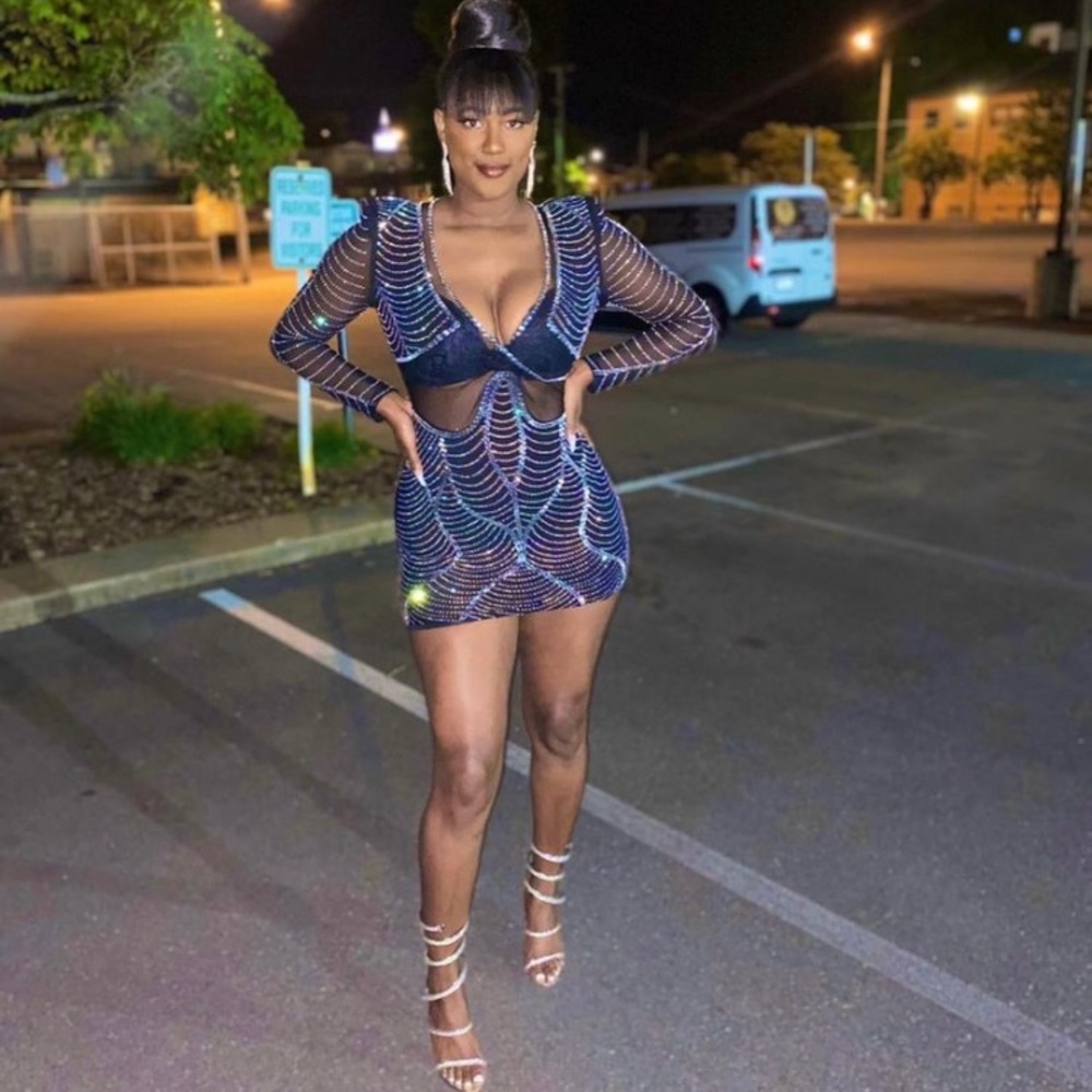 Sequin Black Mini Dress